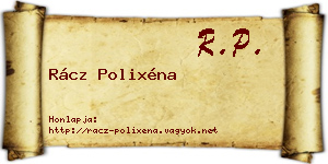 Rácz Polixéna névjegykártya